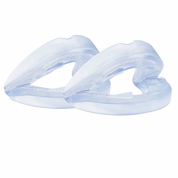 AWT 2Pack Anti-Snoring Mouthpiece, Living Hinge & Open Front Design for Comfort & Easy Breathing, (Transparent).