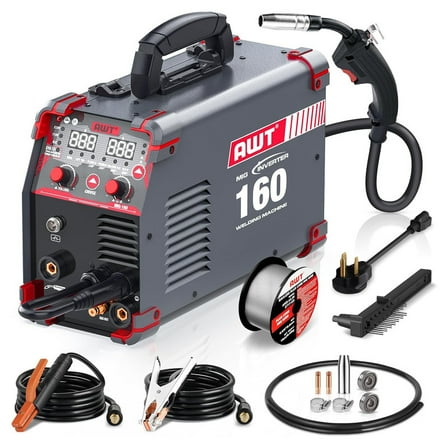 AWT 6 in 1 Simplified Aluminum 160A MIG Welder 110/220V Dual Voltage Multi-Process MIG Welding Machine