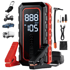 AWTEK Jump Starter with Air Compressor, 4000A Car Battery Jump Starter with USB Quick Charge, Portable 14.8V Jump Box with LED Light and Tire Inflator
