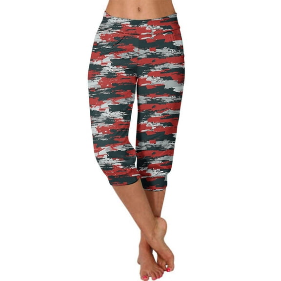 AWXNJUX Casual Pants for Women Capri Leggings for Women 2024 High Waisted Cutout Yoga Capris Lightweight Cozy Cropped Pants Solid Soft Pajams Pants Wide Leg Pants Woman's Pants (Red,XXXL)