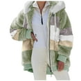 AWXNJUX Fleece Jacket Women Casual Full Zip Up Sherpa Lined Hoodie
