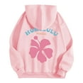 AWXNJUX Hoodies Y2K Women's Fashion Casual Letter Floral Print Hooded