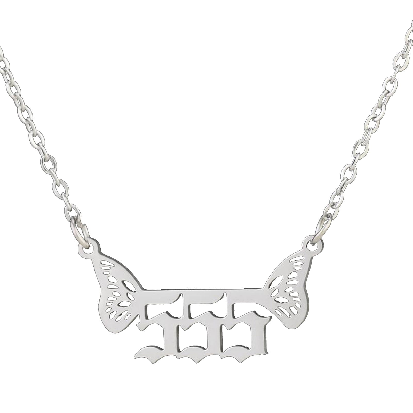 AWXNJUX Jewelry Stainless Steel Women Light Luxury Angel Number Pendant