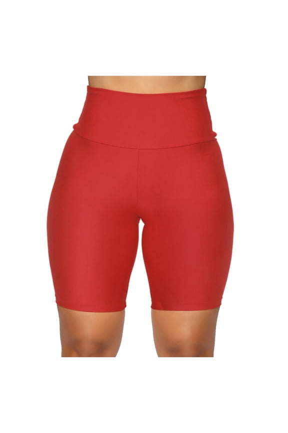 Leggings Women Stretch Bike Shorts Workout Short Mini High Waist Shorts Gym Sports Pants Work Leggings Ladies Leggings Workout Leggings(Red,L)