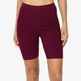 thumbnail image 1 of AWXNJUX Leggins Sport Yoga Solid Mid Thigh Stretch Cotton Span High Waist Active Short Leggings Tights for Women Leggings Woman Leggings High Waisted Workout Leggings(Wine Red,XXL), 1 of 5