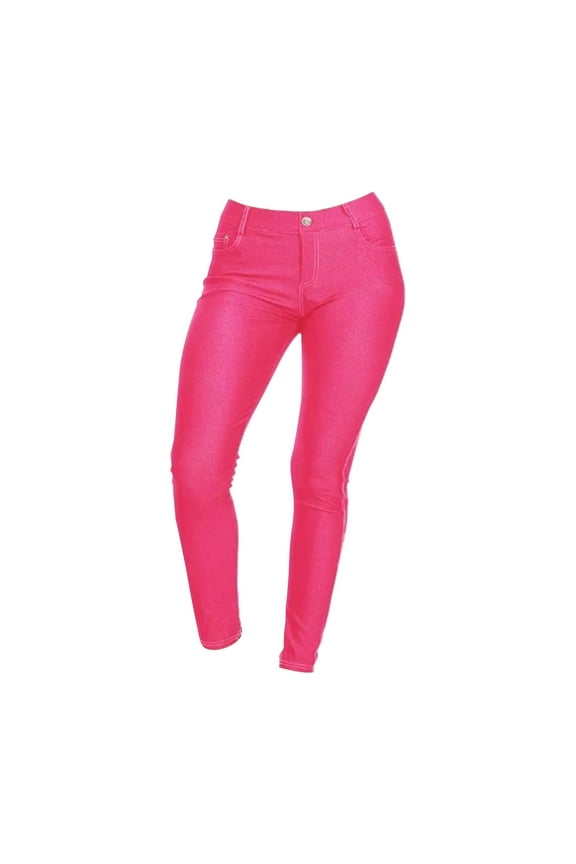 Plus Size Jeans for Women Women Color Candy Pencil Pants Casual Base Small Foot Jeans Thin Flare Jeans for Women Jeans Plus Size for Women Straight Leg Jeans for Women(Hot Pink,33)