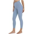 thumbnail image 1 of AWXNJUX Seamless Leggings for Women Women's High Waist Solid Color Tight Fitness Yoga Pants Nude Hidden Yoga Pants Dress Leggings for Women for Work Womens Leggings High Waisted (Blue,XL), 1 of 6