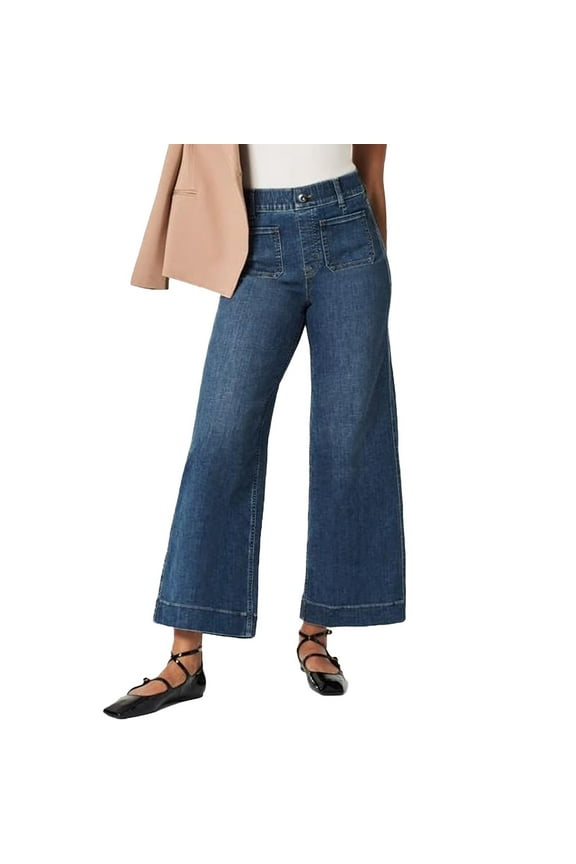 Summer Jeans for Women 2024 Women's Spring Summer Solid Color Straight Leg Wide Leg Large Pocket Jeans Bell Bottom Jeans for Women Woman Jeans Jeans Woman(Blue,XS)