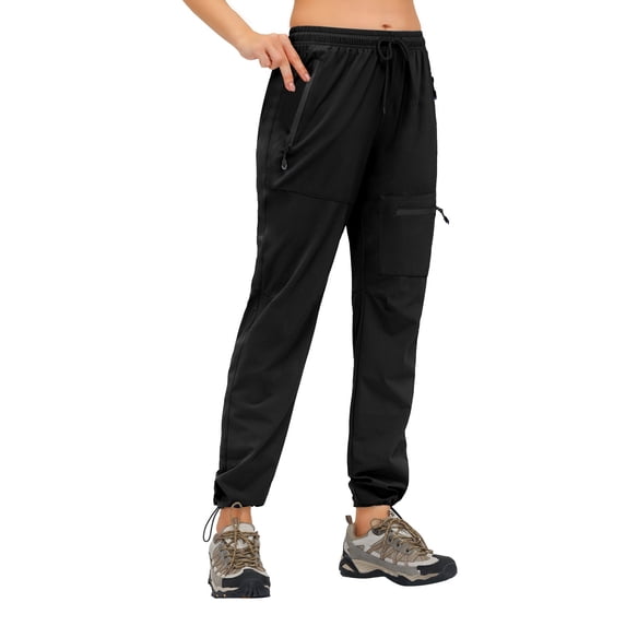 AWXNJUX Sweatpants Women Women's Cargo Hiking Pants Outdoor Water Upf 50+ Long Pants With Zipper Up Pocket Women’S Pants Womens Pants Casual Palazzo Pants (Black,L)