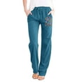 thumbnail image 1 of AWXNJUX Sweatpants Women Womens Printing Casual Loose Pants With Pockets Elastic High Waist Paper Bag Pants Linen Pants Pants Womens Women Pants (Sky Blue,XXXL), 1 of 4