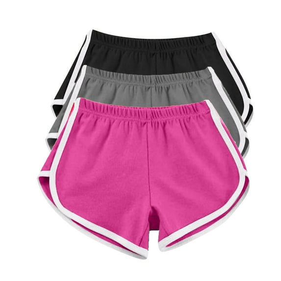 AWXNJUX Womens Shorts Casual 3Pc Shorts for Women Casual Summer Sports Yoga Shorts Workout Athletic Running Gym Shorts Black Shorts Women Womans Shorts (R,XXXL)