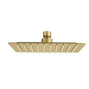 AWZTOO 10 Or 12 Inch Rain Shower Head Square Rainfall High Pressure Adjustable Ultra Thin Bathroom Showerhead Stainless Steel Brushed Gold 12" x 12"