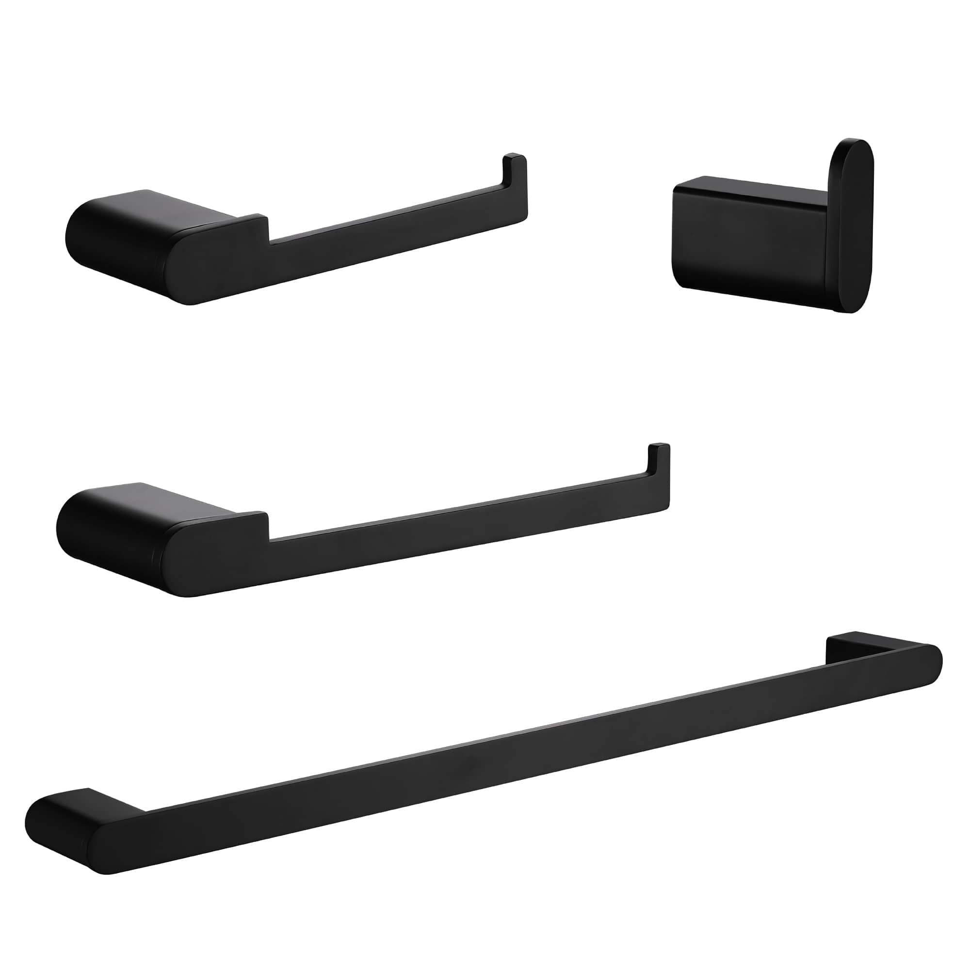 Matte Black Stainless Steel 4-Piece Bathroom Hardware Set