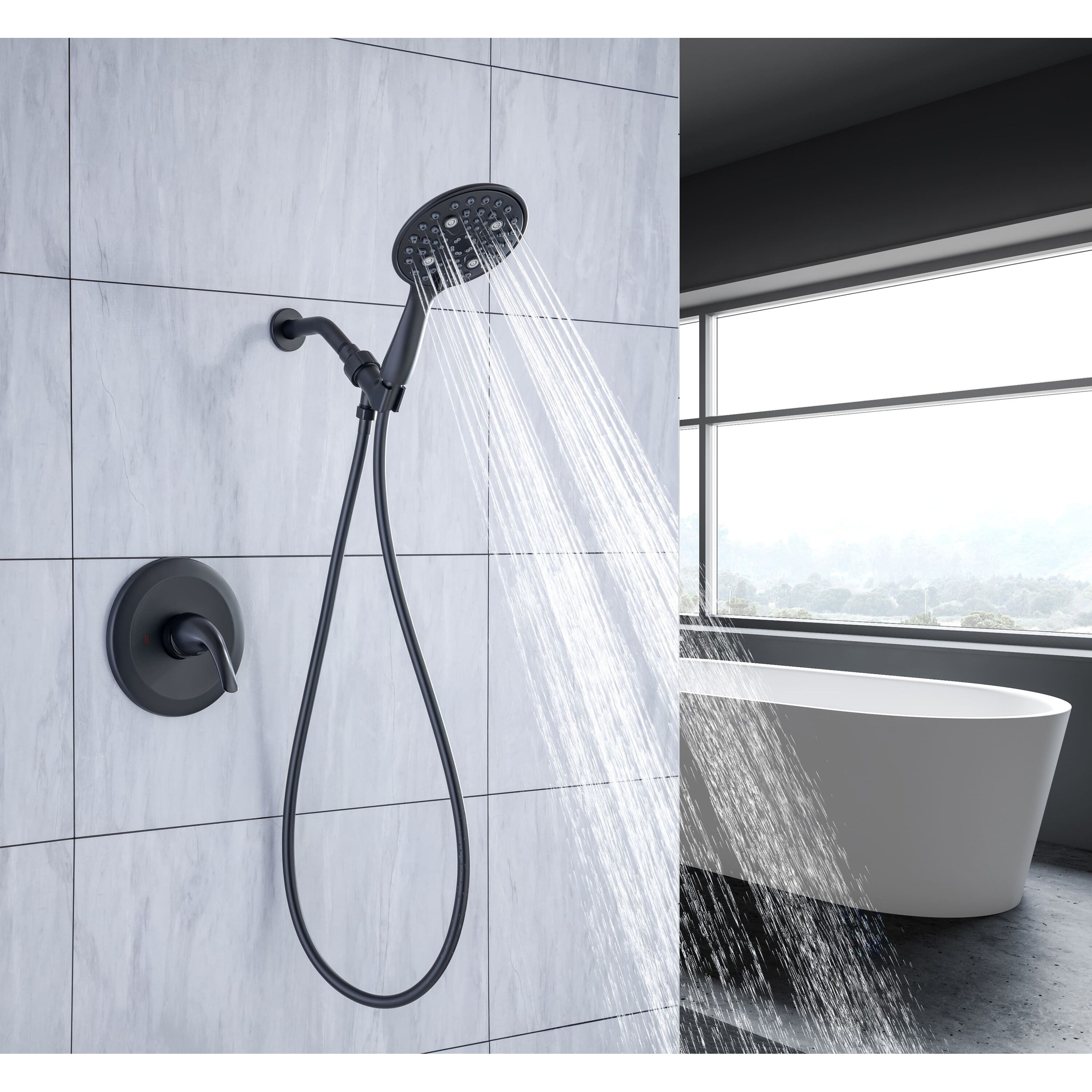 AWZTOO 6 Inch Detachable Handheld Shower Head Shower Faucet With Handheld Sprayer Massage Shower