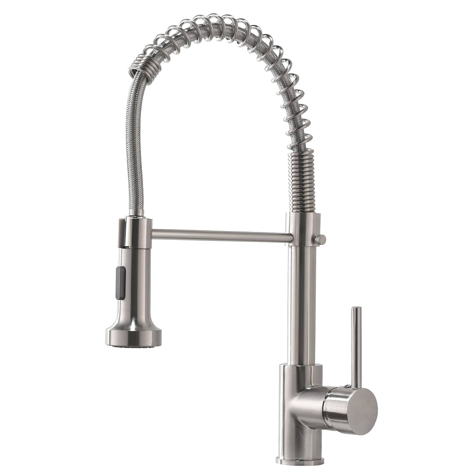 Brushed Nickel High-Arc Pull-Down Kitchen Faucet with Spray