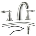 thumbnail image 1 of AWZTOO Double Handle 8 in. Widespread Bathroom Faucet 3 Hole Bathroom Sink Faucets Modern Stainless Steel Taps with Drain Brushed Nickel, 1 of 5