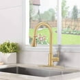 thumbnail image 1 of AWZTOO Pull Down Kitchen Sink Faucet Single Handle Kitchen Faucet WIth Sprayer Stainless Steel One Hole Modern Basin Laundry Taps Brushed Gold, 1 of 5