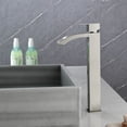 thumbnail image 1 of AWZTOO Single Hole Bathroom Vessel Faucet 1 Handle Bathroom Vessel Sink Faucet Waterfall Modern Basin Vanity High Tall Taps No Drain Brushed Nickel, 1 of 5