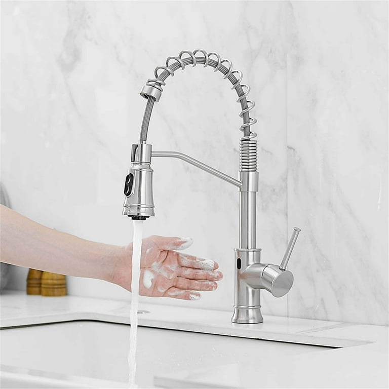G1/2'' Silver Kitchen Faucet Single Handle Pull Down Sprayer Sink Mixer Tap Kitchen Sink Faucet Pull out Spray Rotating Tap G1/2'' Silver Kitchen Faucet Single Handle Pull Down Sprayer Sink Mixer Tap Kitchen Sink Faucet Pull out Spray Rotating Tap