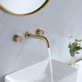 thumbnail image 1 of AWZTOO Wall Mounted Bathroom Sink Faucet 2 Handle Modern 8 Inch 3 Hole Bathroom Vanity Basin Lavatory Faucets Mixter Tap With Valve Brushed Gold, 1 of 5