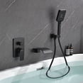 thumbnail image 1 of AWZTOO Wall Mounted Tub Faucet With Hand Sprayer Waterfall Bathtub Faucet Modern Single Handle Tub Filler Trim With Handheld Shower Matte Black Matte, 1 of 5