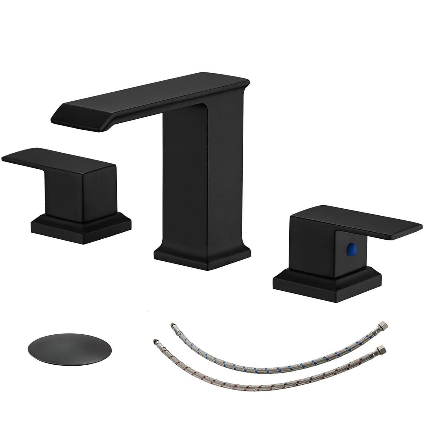 AWZTOO Waterfall Widespread Bathroom Faucet With Drain Assembly 3 Hole ...