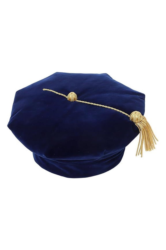 Unisex Solid Color Simple Casual Graduation Hat Octagonal Design Fashion Ceremony Academic Top Hat for Mentor and Graduate Blue,One Size