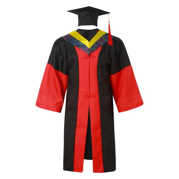 Graduation Robe Yellow Rim AWZXDE 2026 Graduation Clothing Graduation Cap And Gown Set Unisex ...