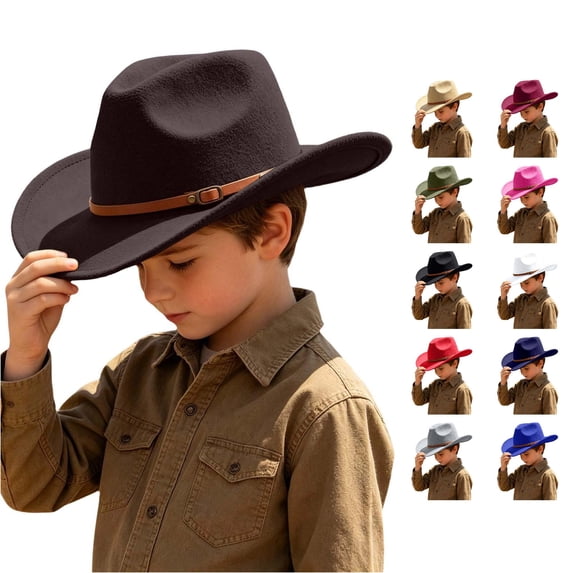 AWZXDE Adjustable Size Western Style Cowboy Sun Hat For Boys Girls