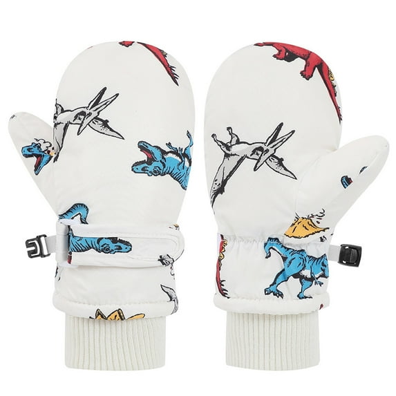 AWZXDE Toddler Gloves Cartoon Mittens Skiing Gloves Winter Gloves Kids Baby Winter Mittens For Girls Boys Water-proof Thermal 2025 Model White,6-24 Months