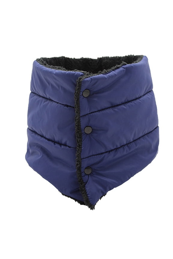 Adult Winter Solid Neck Outdoor Windproof Warm Down Scarf Navy