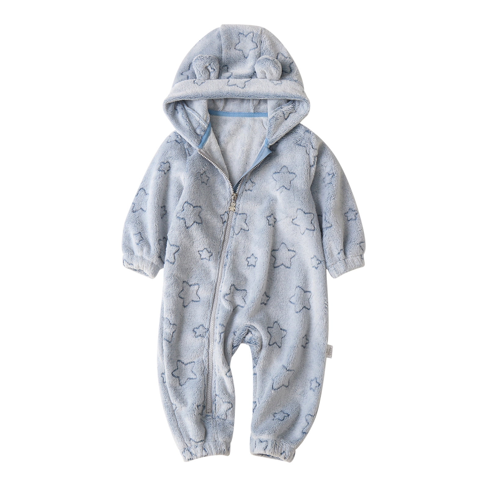 Baby Girl Winter Dress With Hoddie Front Buttons In Sky Blue