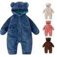 thumbnail image 1 of AWZXDE Baby Boys Sleepsuit Winter Warm Hooded Bear Design Soft Cozy Pajama Set For Toddler Blue,6-9 Months, 1 of 4