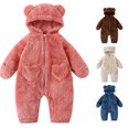 thumbnail image 1 of AWZXDE Baby Boys Sleepsuit Winter Warm Hooded Bear Design Soft Cozy Pajama Set For Toddler Pink,9-12 Months, 1 of 4