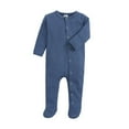 thumbnail image 1 of AWZXDE Baby Footed Pajamas With Mitten Unisex Snap Up Clothes Romper Jumpsuit Sleep And Play For 0 To 12 Months Blue, 1 of 2