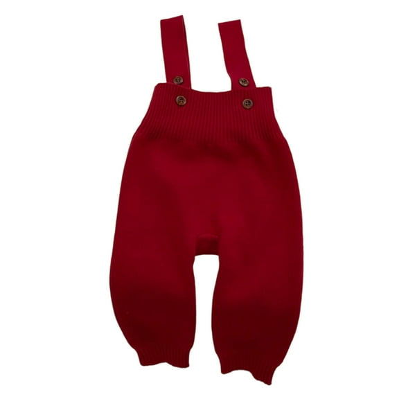 AWZXDE Baby Knitted Overalls for Fall All-in-One Outfit for Boys and Girls Pure Color Versatile Soft Redï¼0-3 Months