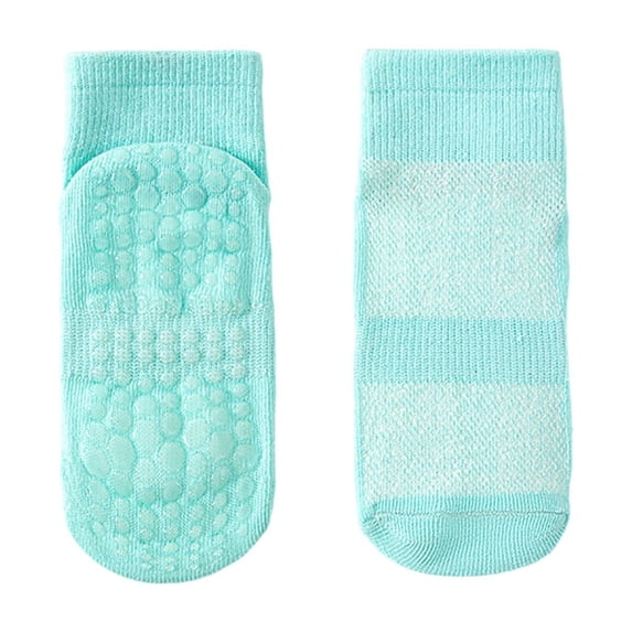 AWZXDE Baby Non Socks For Toddlers Breathable Mesh Grip Sole Learning Walking Comfortable Soft Indoor Outdoor Play Kids Sky Blue,9-12 Years