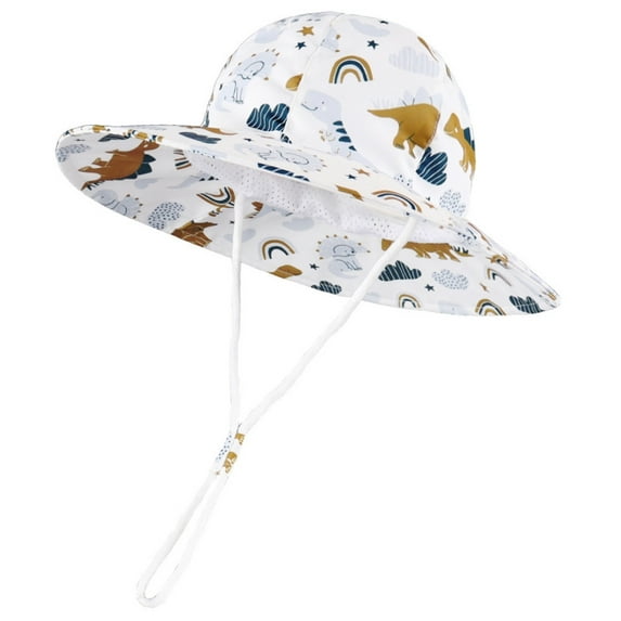 AWZXDE Baby Sun Hat Floral Cartoon UPF 50+ Adjustable Wide Brim Bucket ...