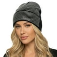 thumbnail image 1 of AWZXDE Beanie Hats For Women Rhinestone Winter Knitted Wool Cap Warm Sparkly Detailed Cold Weather Slouchy Hat Black, 1 of 4