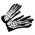 thumbnail image 1 of AWZXDE Unisex Short Skeleton Gloves for Halloween Party Performance, Dance Show Hands White, 1 of 3