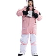 thumbnail image 1 of AWZXDE Boys All Season Insulated Snowsuit Jumpsuit For Skiing Outdoor Winter Activities Thermal Windproof Soft Kids Romper Baby Winter Suit Pink, 1 of 9