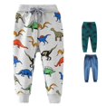 thumbnail image 1 of AWZXDE Boys Dinosaur Print Jogger Pants Adjustable Elastic Waist Soft Blend Casual Sweatpants For Kids Daily Play Outdoor Activities Grey - 2-3 Years, 1 of 3