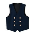 thumbnail image 1 of AWZXDE Boys Double Button Front Formal Suit Vest School Style For Kids boys vest Navy，15-16 Years, 1 of 3