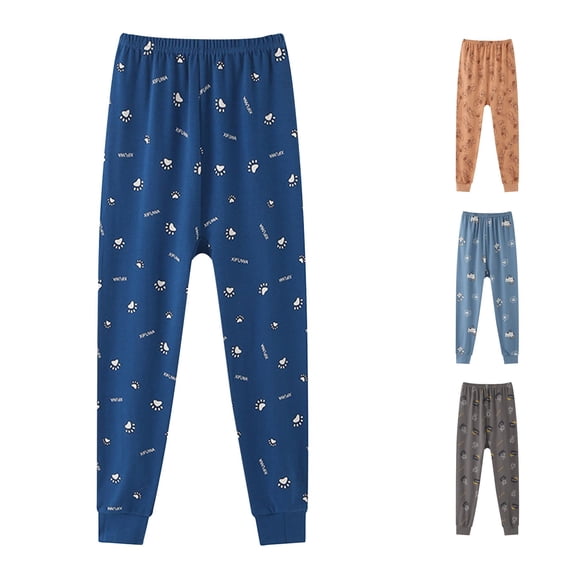 AWZXDE Boys Everyday Wear Pants Cartoon Printed Jogger Sleep Pants Elastic Waist Soft Breathable Kids Loungewear Trousers Dark Blue - 7-8 Years