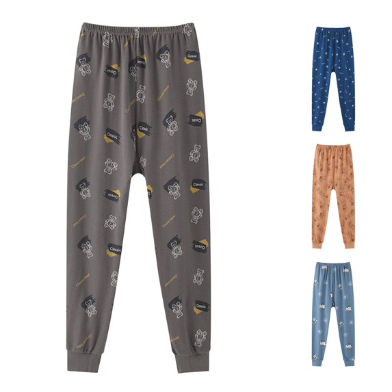 AWZXDE Boys Everyday Wear Pants Cartoon Printed Jogger Sleep Pants Elastic Waist Soft Breathable Kids Loungewear Trousers Dark Gray - 7-8 Years