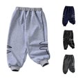 thumbnail image 1 of AWZXDE Boys Jogger Sweatpants Elastic Waist Ribbed s Geometric Line Print Loose Fit Casual Trousers Soft Knit Pants For Kids Daily Sports Outdoor Playe Play Light Gray - 5-6 Years, 1 of 4