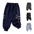 thumbnail image 1 of AWZXDE Boys Jogger Sweatpants Elastic Waist Ribbed s Geometric Line Print Loose Fit Casual Trousers Soft Knit Pants For Kids Daily Sports Outdoor Playe Play Blue - 6-12 Months, 1 of 4