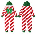 thumbnail image 1 of AWZXDE Boys Printed Jumpsuits Hooded Candy Cane Style One Piece Outfit Zip Front With Front Pockets For Christmas Party Family Photo And Festive Home Gatherings, 1 of 5