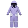 thumbnail image 1 of AWZXDE Boys All Season Insulated Snowsuit Jumpsuit For Skiing Outdoor Winter Activities Thermal Windproof Soft Kids Romper Baby Winter Suit Purple, 1 of 5