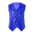 thumbnail image 1 of AWZXDE Boys Sequins Vest with Tailcoat Design Shiny Party for Dance and Casual Events Lightweight Comfortable Sleeveless Top Blue,10-12 Years, 1 of 6